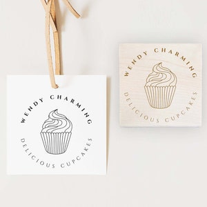 Personalisierter Stempel, Logo-Stempel, Baked with Love Stempel, Gummistempel, Personalisierter Stempel, Selbstfärbender Stempel, Bäckerei-Logo, Cupcake-Stempel, Backen