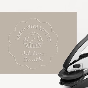 Benutzerdefinierte Embosser, Logo Embosser, Business Embosser, Logo Stempel, Business Stempel, personalisierte Embosser, Prägung, geprägt, Rezeptstempel, Cupcake
