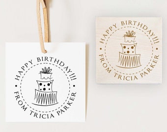 Birthday Stamp, Custom Stamp, Personalized Stamp, Personalized Gift, Rubber Stamp, Self-inking Stamp, Logo Stamp,  Happy Birthday,Gift Stamp