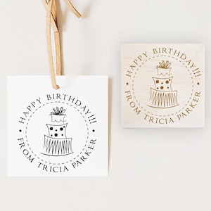 Timbre d'anniversaire, timbre personnalisé, timbre personnalisé, cadeau personnalisé, timbre en caoutchouc, timbre auto-encreur, timbre logo, joyeux anniversaire, timbre cadeau