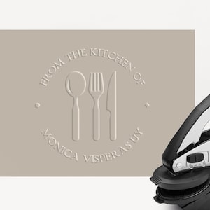 Custom Embosser,  Recipe Embosser, Kitchen Embosser, Chef Embosser, Menu Embosser, Personalized Embosser, Logo Embosser, Logo Stamp, Seal