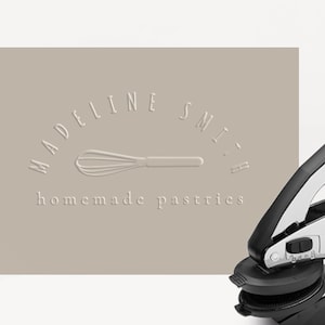 Aangepaste Embosser, Logo Embosser, Zakelijke Embosser, Logo Stempel, Bakkerij Logo, Gepersonaliseerde Embosser, Emboss, Embossed, Baking Whisk Logo