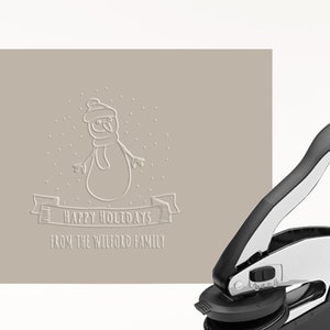 Custom Family Embosser, Holiday Embosser, Family Christmas Embosser, Frohe Feiertage, frohe Weihnachten, geprägt, Emboss, Schneemann Embosser