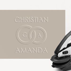 Embosser - Custom Embossing Seal - Name Embosser - Personalized Embosser - Wedding Embosser - Entwined Rings