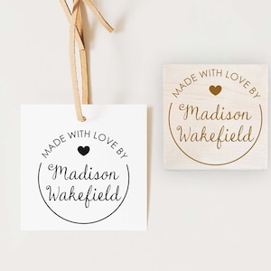 Sello "Hecho con Amor", sello personalizado, sello autoentintable, regalo personalizado, sello con logotipo, regalo personalizado, sello de goma