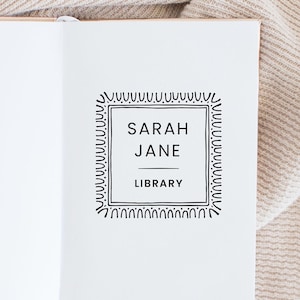 Book Stamp, Library Stamp, Rubber Stamp, Custom Stamp, Personalized Stamp. Self-Inking Stamp, Personalized Gift, Book Label, Wreath Book
