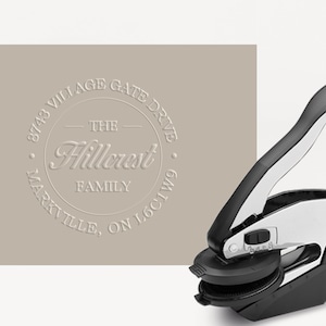 Embosser, Embosser personalizzato indirizzo di ritorno, Embosser personalizzato, Embosser indirizzo familiare, Emboss, Embosser, Logo Embosser, Invito a nozze