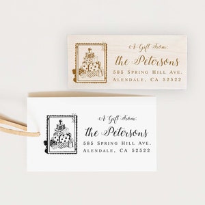 Sello de regalo, sello de dirección de retorno, sello personalizado, sello personalizado, sello de goma, sello autoentintado, sello de logotipo, sello de Navidad