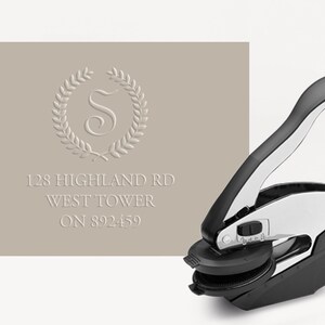 Benutzerdefinierte Embosser, Adresse Embosser, Lorbeer Embosser, Kranz Embosser, Housewarming, Hochzeitseinladung, Logo Embosser, personalisiertes Geschenk