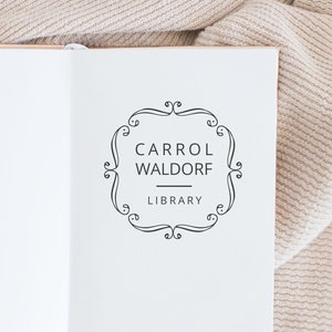 Book Stamp, Library Stamp, Rubber Stamp, Custom Stamp, Personalized Stamp. Self-Inking Stamp, Personalized Gift, Book Label, Wreath Book