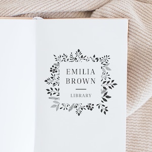 Sello de libro, sello de biblioteca, sello de goma, sello personalizado, sello personalizado. Sello autoentintable, regalo personalizado, etiqueta de libro, libro de corona