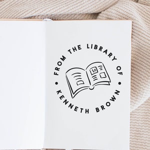 Buchstempel, Bibliotheksstempel, Stempel, Stempel, Personalisierter Stempel. Selbstfärbender Stempel, personalisiertes Geschenk, Buchetikett