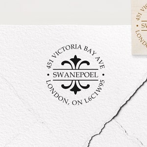 Adresstempel, aangepaste stempel, gepersonaliseerde stempel, gepersonaliseerd cadeau, rubberen stempel, zelfinktende stempel, logostempel, retouradres