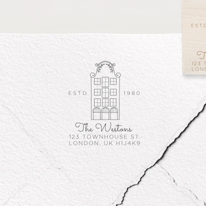 Retouradresstempel, huisadresstempel, zelfinktende stempel, rubberen stempel, aangepaste stempel, housewarming cadeau, huisstempel, makelaar sluitend cadeau