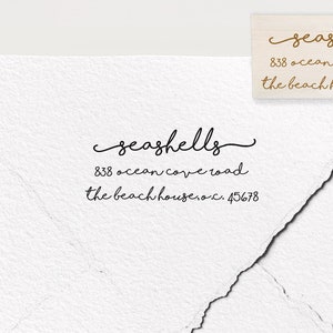 Adresstempel, aangepaste stempel, gepersonaliseerde stempel, rubberen stempel, zelfinktende stempel, retouradresstempel, housewarming cadeau, kalligrafie stempel