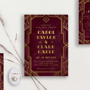 Velvet Wedding Invitation Suite | Gold Foil Print Wedding Invitations | Unique Wedding Invitations | Wedding Wax Seals | Velvet Invitation