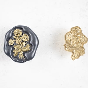 Rosenstrauß Wachssiegel Stempel, 3D Wachssiegel, Rosen Wachssiegel, Blumen Wachssiegel, Buchstaben Wachssiegel, Die Cut Wachsstempel, Floral Wachssiegel