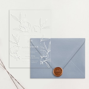 Acrylic Wedding Invitation Suite | Acrylic Wedding Invitations | Unique Wedding Invitations | Wedding Wax Seals | Acrylic Clear Invitation