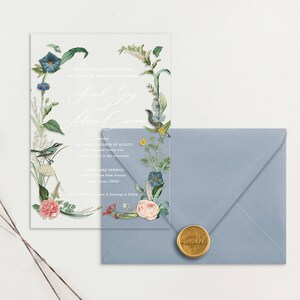 Acrylic Wedding Invitation Suite | Acrylic Wedding Invitations | Unique Wedding Invitations | Wedding Wax Seals | Acrylic Clear Invitation