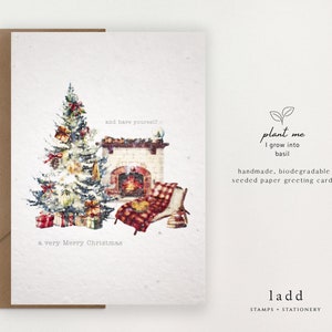 Carte de Noël en papier graine, Papier graine, Carte de vœux, Papier fait main, Carte de voeux en papier à planter, Carte de Noël rustique, Carte de Noël en graine
