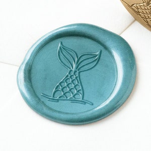 Sello de sello de cera de sirena, sello de cera de verano, sello de cera de boda, sello de cera de logotipo, pegatinas de sello de cera, cera de sellado