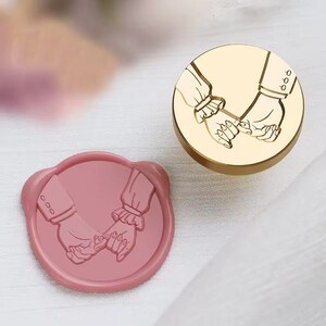 Paar Wachs Siegel Stempel, 3D Wachs Siegel, halten Pinkies Wachs Siegel Stempel, Brief Wachs Stempel, Die Cut Wachs Stempel, Geschenk Wachs Stempel
