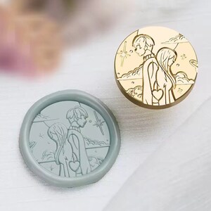 Cachet de cire pour couple, Cachet de cire 3D, Cachet d'âmes sœurs, Cachet de cire à lettre, Cachet de cire découpé, Cachet de cire cadeau, Amour cosmique