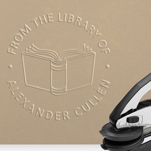 Library Book Embosser Custom Initials Monogram Ex Libris This Etsy