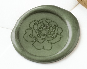 Peony Wax Seal Stamp, Summer Wax Seal, Wedding Wax Seal, Logo Wax Seal, Flower Wax Seal, Wax Seal Stickers, Beach Wax Seal, Botanical