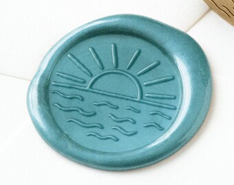 Selo de cera pôr do sol, Selo de cera verão, Selo de cera casamento, Selo de cera com logotipo, Selo de cera sol, Adesivos de selo de cera, Selo de cera praia, Oceano