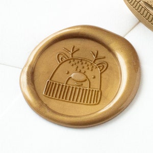 Hirsch Hut Wachssiegel Stempel, Weihnachten Wachssiegel, Urlaub Wachssiegel, Urlaub Wachsstempel, Wachssiegel Aufkleber, Weihnachtsstempel, süßes Wachssiegel