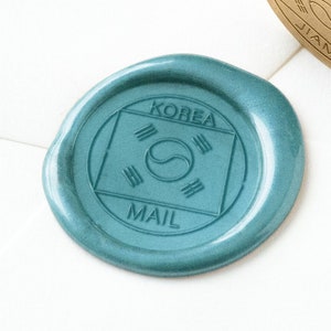 Korea Wax Seal, Wax Seal Stamp, Travel Wax Seal, Sealing Wax, Wedding Wax Seal, Wanderlust Wax Seal, Unique Wax Seal Stickers, Korea Mail