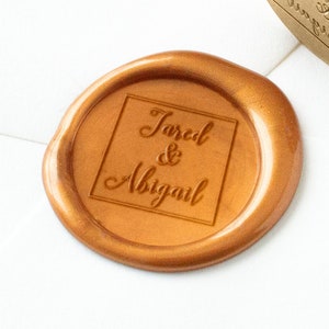Bruiloft lakzegel, aangepaste lakzegel stempel, paar lakzegel, gepersonaliseerde zegel, huwelijksgeschenk, namen lakzegel, zegellak, uitnodiging lakzegel
