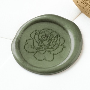 Cachet de cire pivoine, cachet de cire d'été, cachet de cire de mariage, cachet de cire de logo, cachet de cire de fleur, autocollants de cachet de cire, cachet de cire de plage, botanique