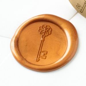 Timbro sigillo di cera chiave, timbro sigillo di cera chiave vintage, ceralacca, sigillo di cera di nozze, sigillo di cera della casa, sigillo di invito, timbro di cera, timbro chiave della casa