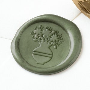 Blumenvase Wachssiegel, Blumenvase Wachssiegel, Botanisches Wachssiegel, Siegelwachs, Hochzeit Wachssiegel, Wachssiegel Aufkleber, Sukkulenten Wachssiegel
