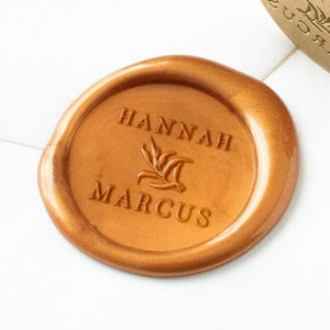Sceau de cire de mariage, timbre de sceau de cire personnalisé, sceau de cire de couple, sceau personnalisé, cadeau de mariage, sceau de cire initial, cire à cacheter, invitations de mariage