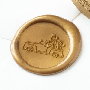 Truck with Presents Wax Seal, Presents Wax Seal, Christmas Truck Wax Seal Stamp, Holiday Wax Seal, Wax Stamp, Xmas, Wax Seal Stickers