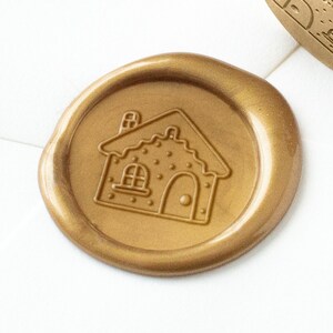 Gingerbread House Wax Seal, Cookie Wax Seal, Christmas Wax Seal Stamp, Holiday Wax Seal, Christmas Stamp, Holiday Stamp, Cute Wax Stamp