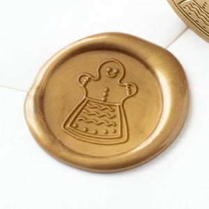 Lebkuchen mit Schürze Wachssiegel, Keks-Wachssiegel, Weihnachts-Wachssiegel-Stempel, Feiertags-Wachssiegel, Weihnachtsstempel, Feiertagsstempel