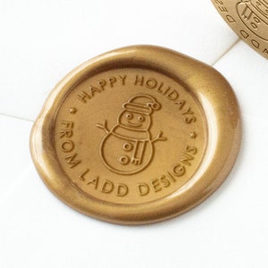 Schneemann Wachssiegel, Feiertage Siegel, Frohe Feiertage Wachsstempel, Weihnachten Wachssiegel, Benutzerdefinierte Wachssiegel Stempel, Benutzerdefinierte Wachssiegel Aufkleber, Klebstoffe
