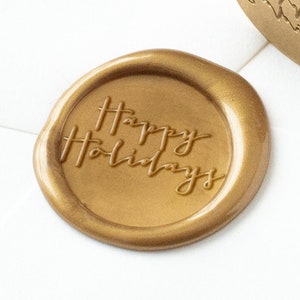 Frohe Feiertage Wachssiegel, Kalligraphie-Wachssiegel-Stempel, Weihnachts-Wachs-Siegel, Klebepistole Wachs, Logo-Wachs-Siegel-Stempel, Weihnachtsgeschenk