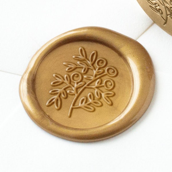 Holly Branch with Berries Wax Seal, Christmas Wax Seal Stamp, Holiday Wax Seal, Berry Wax Stamp, Xmas, Wax Seal Stickers, Holly