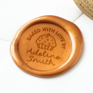 Logo Wachssiegel, Benutzerdefinierter Wachsstempel, Bäckerei, Backen, Geschäftssiegel, Personalisiertes Wachssiegel, Benutzerdefinierter Wachssiegelstempel mit kostenlosem Wachs, Gebäckstempel
