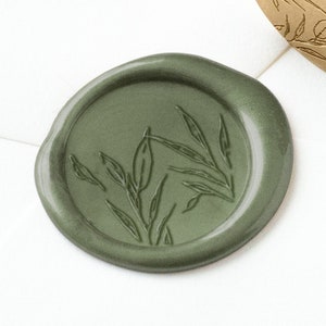 Selo de cera de folhas, selo de cera, selo de cera botânica, cera de vedação, selo de cera de casamento, adesivos de selo de cera, selo de cera de planta, selo de cera de carta