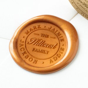 Timbre de sceau de cire personnalisé, timbre de sceau de cire de famille, timbre de cire personnalisé, sceau de cire de mariage, sceau d'invitation, sceau personnalisé, sceau de cire de logo