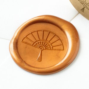 Sello de sello de cera de ventilador, sello de sello de cera de ventilador encantador, cera de sellado, sello de cera de boda, sello de ventilador abierto, sello de cera de ventilador de mano, sello de invitación, sello de cera