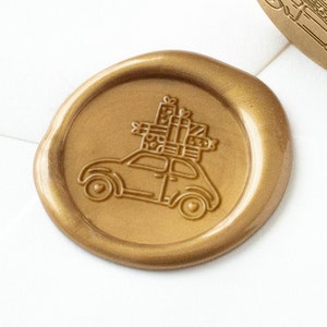 Auto mit Geschenken Wachssiegel Stempel, Weihnachten Wachssiegel, Urlaub Wachssiegel, Urlaub Wachsstempel, Wachssiegel Aufkleber, Weihnachtsstempel, süßes Wachssiegel