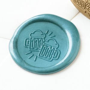 Drink Wax Seal, Cheers Wax Seal Stamp, Wax Stamp, Wedding Wax Seal, Logo Wax Seal, Summer Wax Seal, Wax Seal Stickers, Peel and Stick Seals