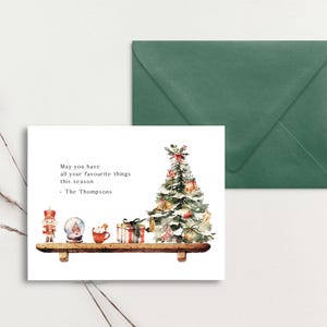 30 Stück kundenspezifische Weihnachtskarten, personalisierte Anmerkungskarten, Monogramm-Briefpapier, Weihnachtskarten, kundenspezifische Feiertagskarte, personalisiertes Briefpapier